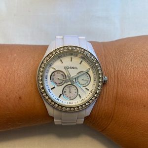 Fossil Watch - White with Rhinestones